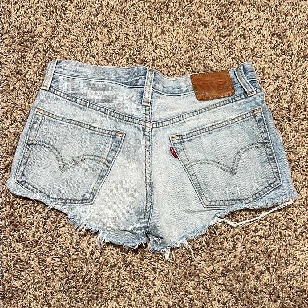Levi's 501 light blue denim shorts